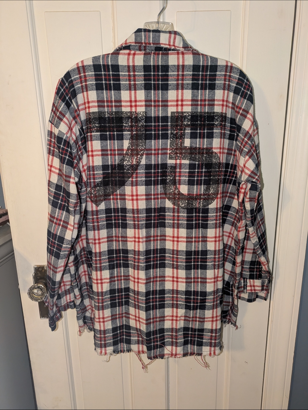 POL Plaid Button-Down Shirt in Red White and Black